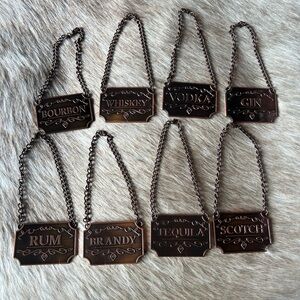 Prestige Decanter Heavy bronze metal liquor tags
